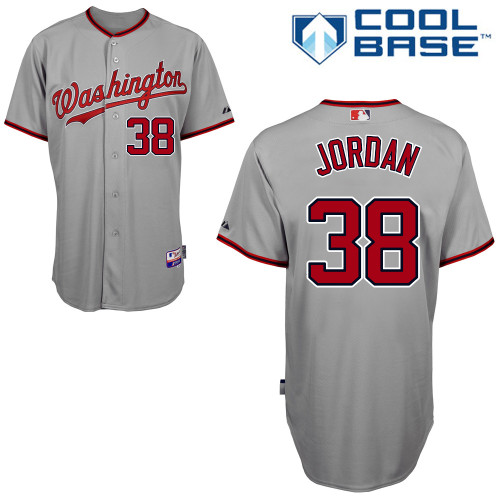 Taylor Jordan #38 Youth Baseball Jersey-Washington Nationals Authentic Road Gray Cool Base MLB Jersey